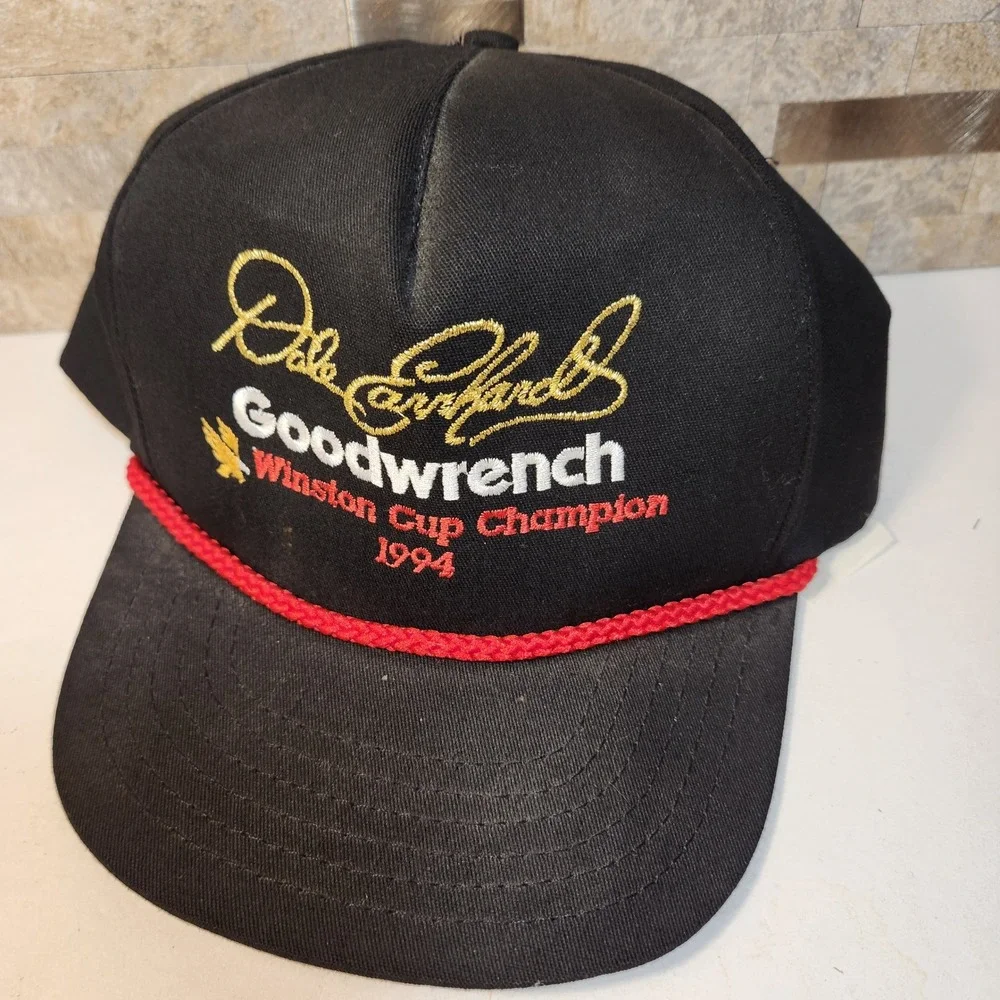 Vintage 1994 Dale Earnhardt Winston Cup Champion Hat Black Snapback Sports Image